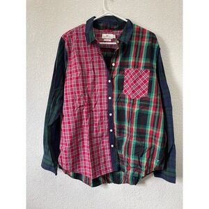 Vineyard Vines Kids Relaxed Fit‎ Plaid Patchwork Button Down Shirt Size 16
